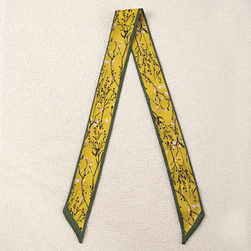 New Floral Hair Tie Set: Thin Braided Ribbon Bow and Scarf In Gift Box