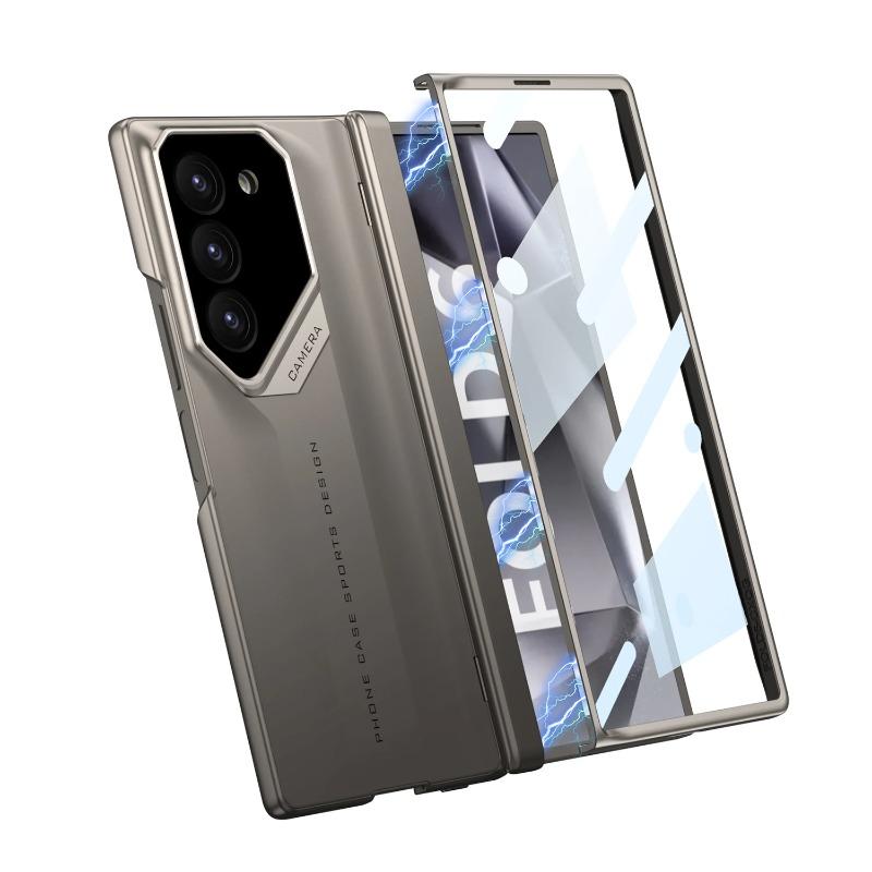 Luxury Matte Magnetic Hinge Phone Case for Samsung Galaxy Z Fold 7 6 5 Full Screen Protective Tempered Glass Film Protect Cover