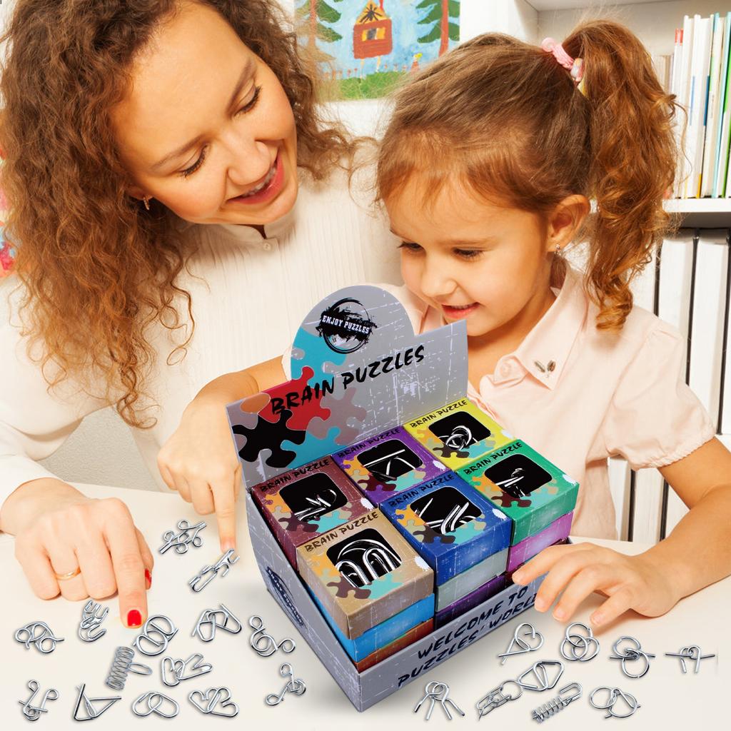 Metal Wire Puzzle Toy Brain Teaser Game Mind IQ Test Ring Kids Gift