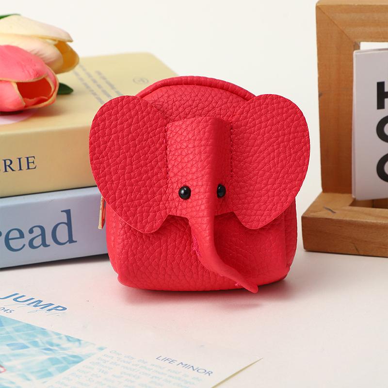 PU Leer Babyolifant Portemonneetje Dames Tas Hanger Creatieve Kaarthouder Opbergruimte Lippenstift Envelop Portemonnee met Rits