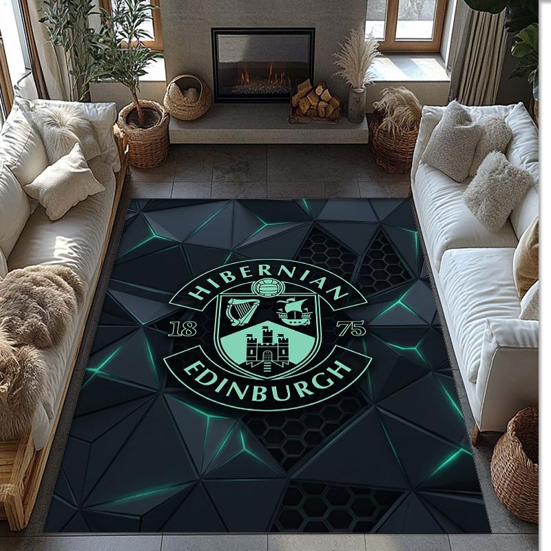 Tappeto Morbido per Pavimento Antiscivolo Hibernian FC Calcio Calcio Modello Tappeto per Interni Tappetino Decorazione Sportiva per Camera da Letto