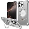 For iPhone 16 Pro Max Case PC + Metal Boardless Phone Back Cover with Kickstand
