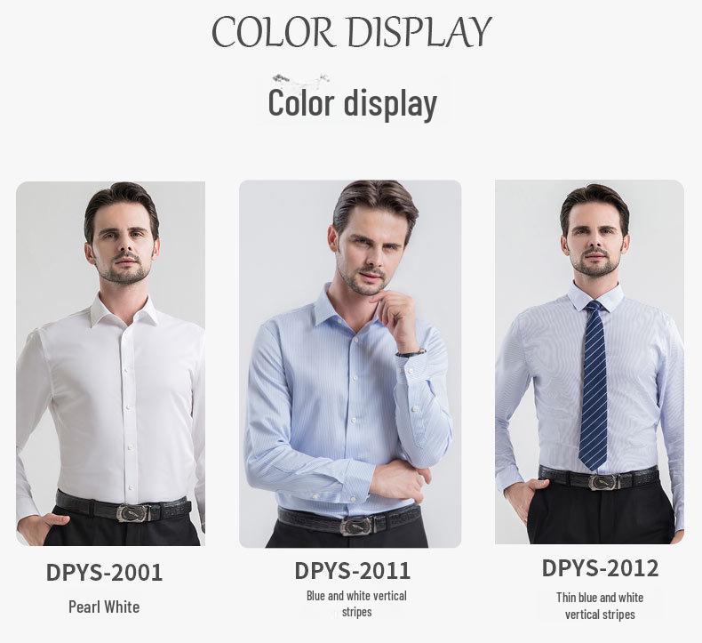 2022 Premium Men's Long-Sleeve Iron-Free Pure Cotton Shirt - Light Luxury Business Wear