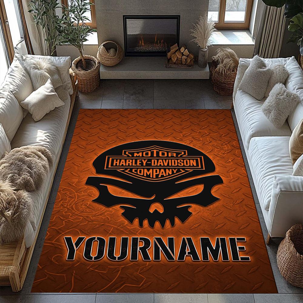 Harley-davidson Motorcycles Personalized Text Carpet Perfect for Outdoor Bedrooms Dormitory Balcony Anti-slip Rug Anime Office Decor