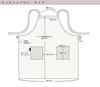 fabrizm Japanese Kitchen Knee Back La Apron, Length, Cross, Pure, White, 1749-wh-wh