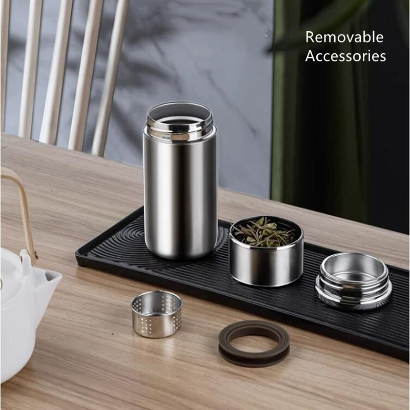 300ml/420ml Double Stainless Steel 304 Tea Vacuum Flask With Filter Leak-Proof Business Style Thermos Mug Thermal Bottle Tumbler
