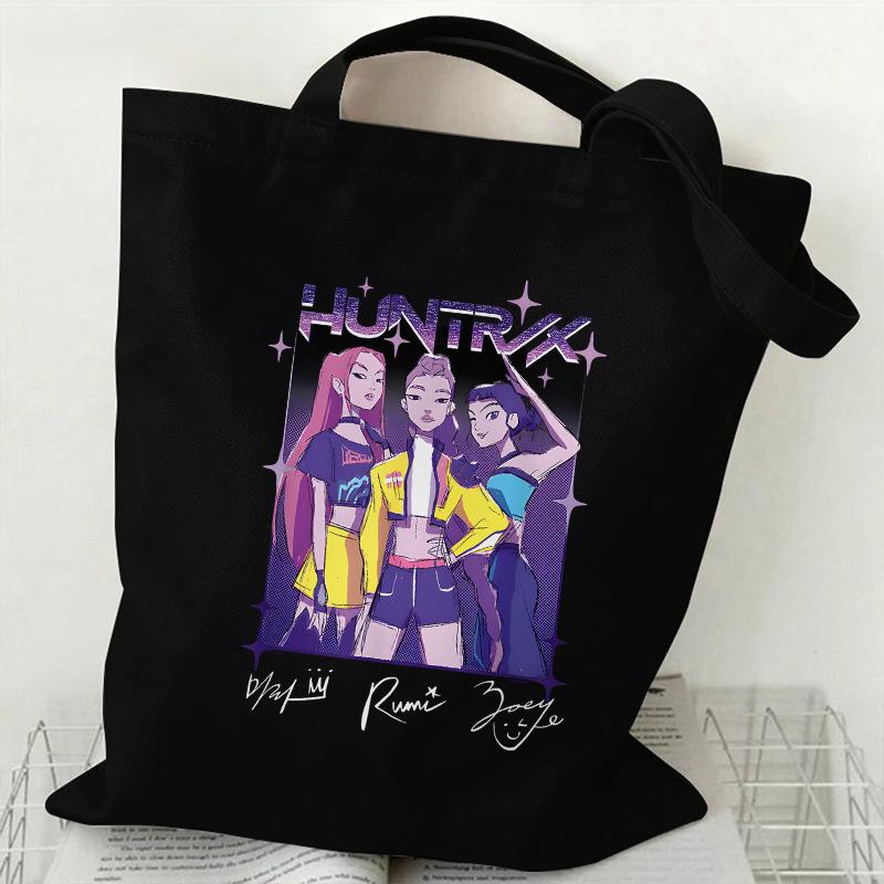 Kpop Witch Hunters Printed Canvas Bag Large Capacity Women's Daily Shopping Bag KTB
