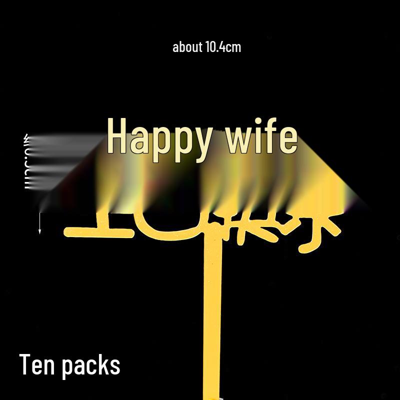 50 Stück Goldene Acryl-Kuchenstecker - Geburtstag, Festival, Muttertagsfeier