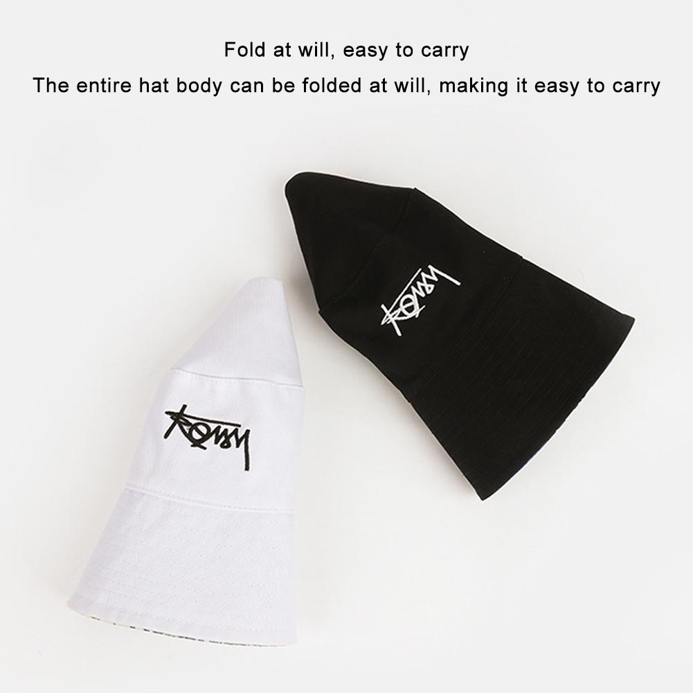 Double-sided Bucket Hat Men Women Summer Basin Cap Hip Hop Graffiti Fishing Fisherman Hat Retro Pattern Packable Sun Protection