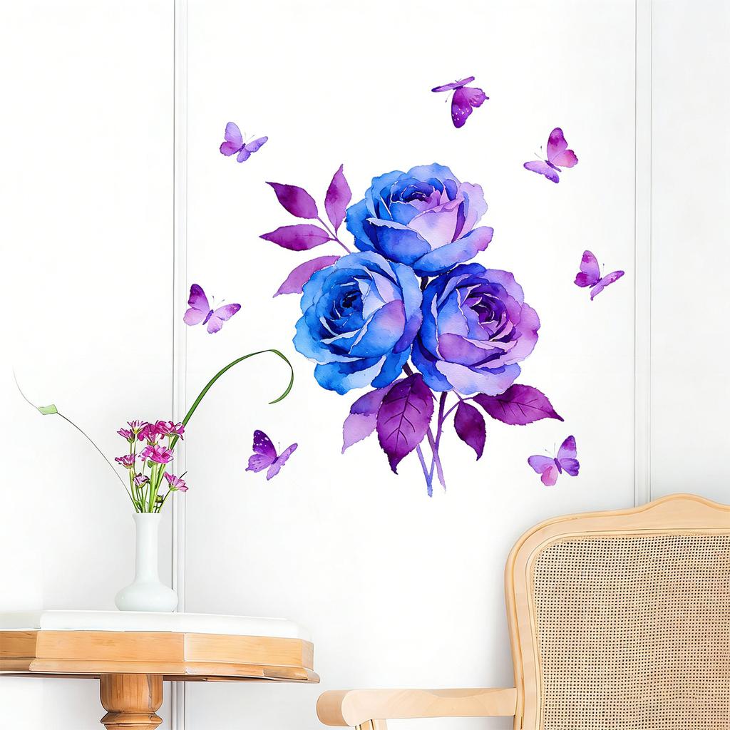 Creative Rose Living Room Bedroom Bathroom Study Wall Decoration Stickers