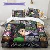 Hunter X Hunter Pattern Bedding Quilt Set Quilt Cover Pillowcase Home Birthday Gift(1 * Duvet Cover + 2 * Pillowcase, Without Core)