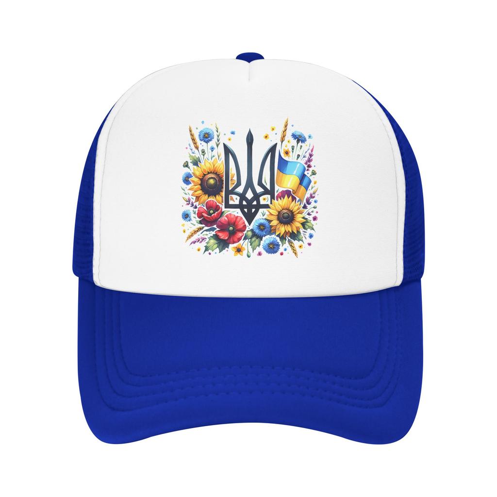Ukrainian Trident Tryzub Ukraine Mesh Baseball Cap Adult Sport Trucker Worker Cap Dad Hat Sports Cap Summer Trucker Hats