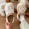 New Beach Removable Thick Bottom Hole Shoes Women's Non-slip Butterfly Outside Wear Heightening EVA Baotou Slippers