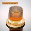 Rotating Whiskey Glass: Gyro Decompression Hammered Design