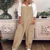Women's Solid Color Suspenders Casual Pants - 9626#