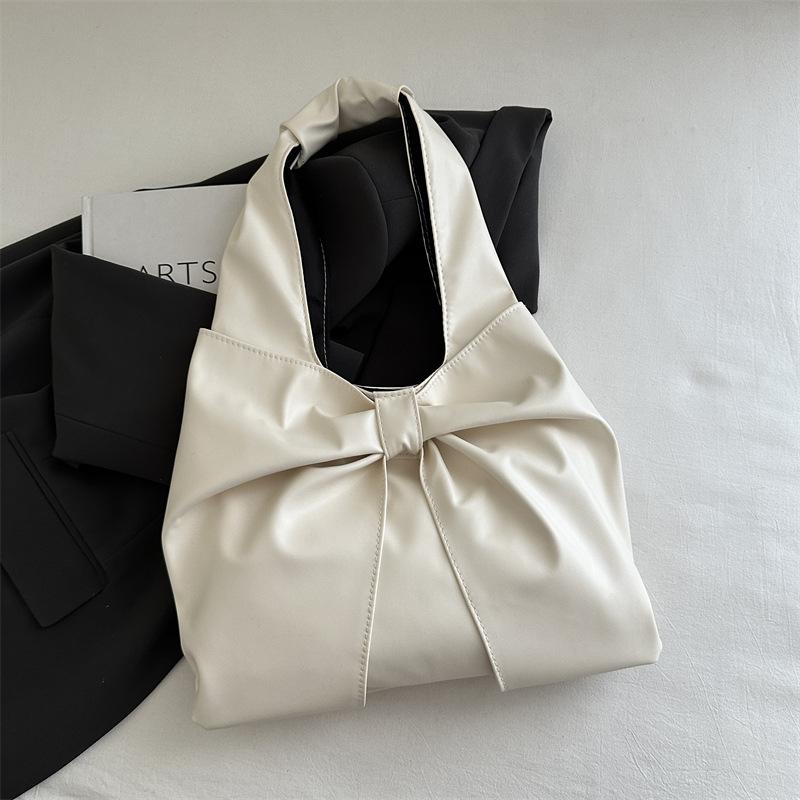 Korean version of beautiful exquisite bow bag women's fashion denim commuting large capacity trend foreign style shoulder bag