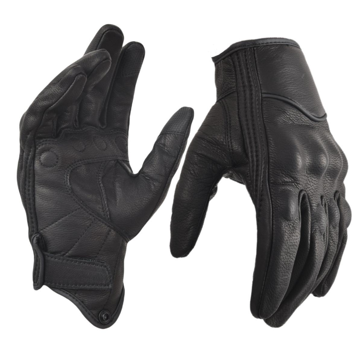

Outdoor Gloves Motorcycle Gloves Leather low-speed urban Motor Riding Gloves Full Finger for Men Gloves Black M чорний