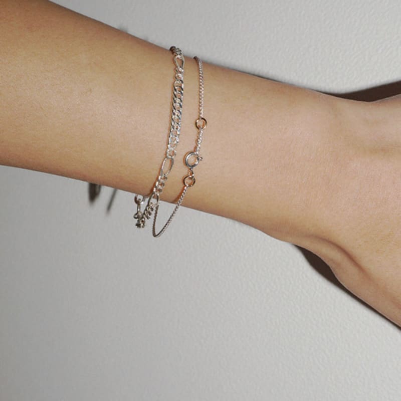 OURPIERRE JADE CHAIN BRACELET SILVER