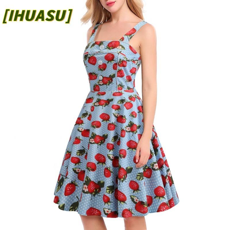IHUASU Modische ärmellose Freizeitkleider für Sommer und Frühling