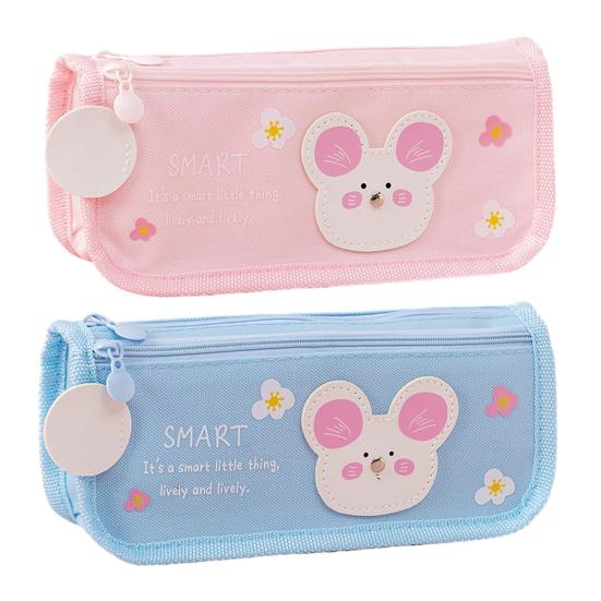 Cartoon Pencil Case for Kids Large Capacity Cute Stationery Bag Canvas Pen Pouch Portable School Supply Organizer for Boys Girls
