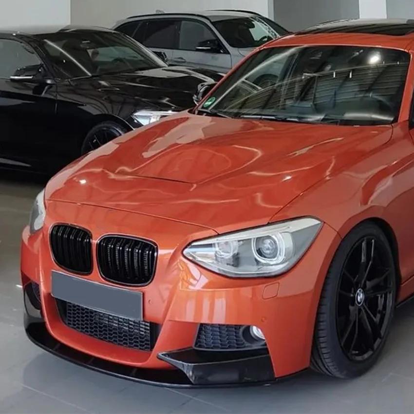 Front Bumper Splitter For BMW 1 Series 2012 To 2014 F20 F21 M Sport Style Canard Cover Trim Lip Spoiler Gloss Black Body Kit
