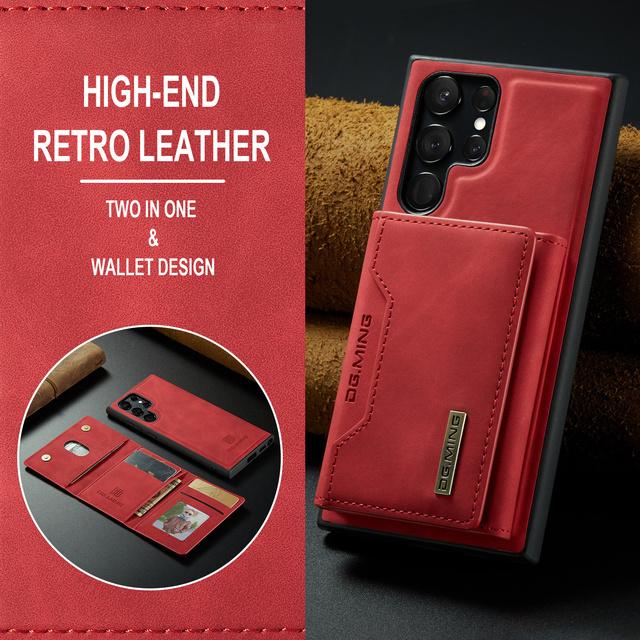 

Для Samsung S23 Ultra противоударный кожаный чехол с отделением для карт памяти Samsung Galaxy S23 Ultra S 23 Plus, аксессуары для телефонов, чехлы for Galaxy S23 Plus красный
