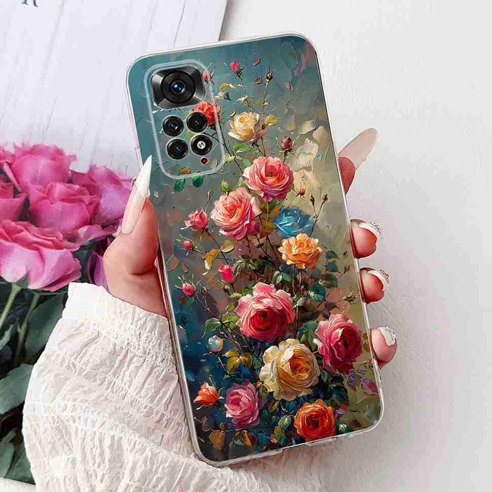 Colourful Flower For Xiaomi Redmi Note 11 4G Case Silicone Soft ShockPoof Back Cover For Redmi Note 11S Note11s Note11 4G Cases
