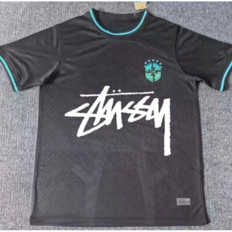 Maglia da Calcio Signature Stussy Retro Brasile Argentina Portogallo Maglia da Allenamento Calcio Uomo Donna Manica Corta
