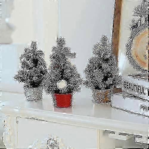 Mini Artificial Christmas Tree - Table Top Small Christmas Tree with Ornaments, Red, Size: 20cm 25-26