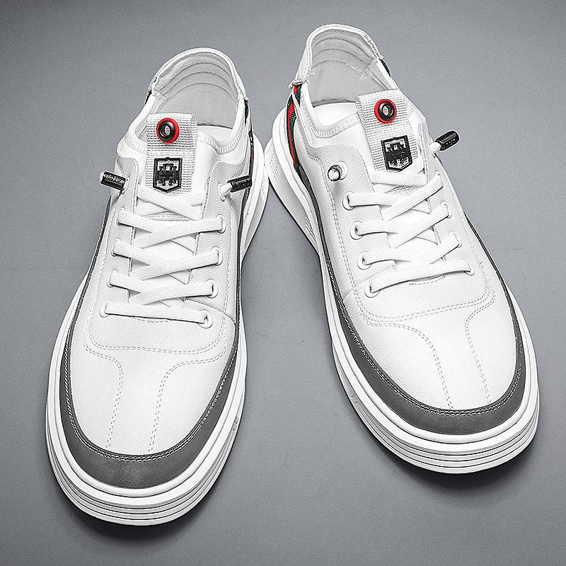 Men's Spring and Summer Trendy White Shoes Teen Flat Casual Shoes Single Shoes Fashion Trendy Men's Shoes