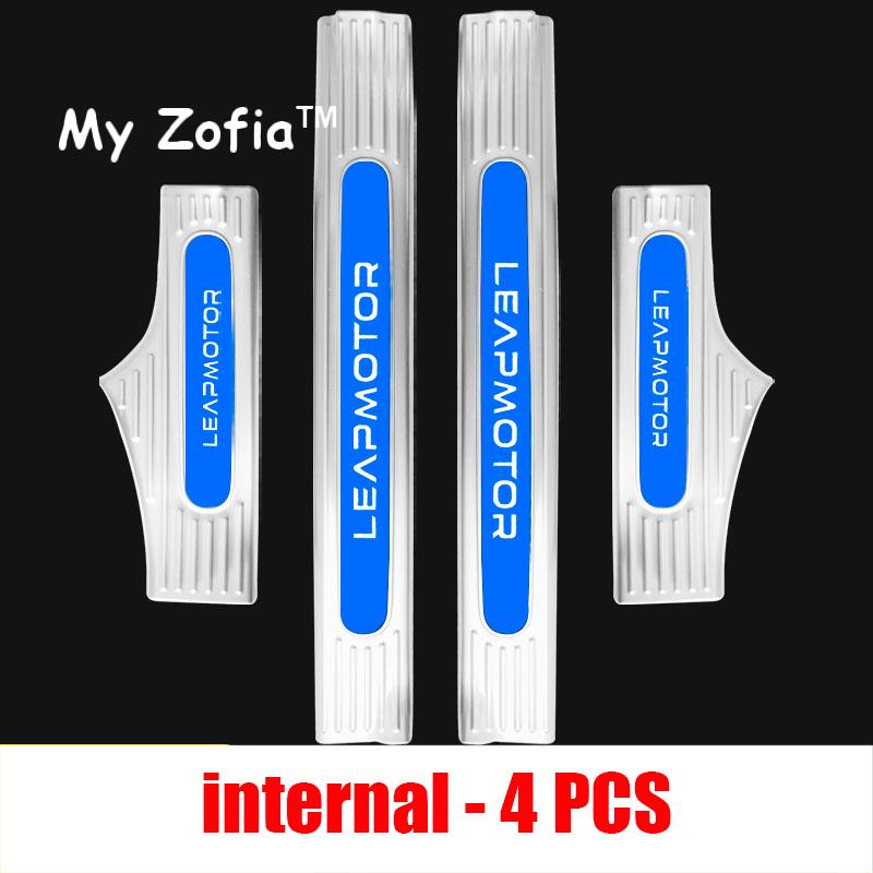 For Leapmotor T03 2024 2025 2026 Car Stainless Steel Threshold Welcome Sticker Door Sill Panel Scuff Plate Kick Step Trim Cover