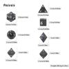 7 Pcs Black Flower Metal Dice Solid Metal Polyhedral Dice Set Suitable for Role-Playing RPG Board Game Card Game