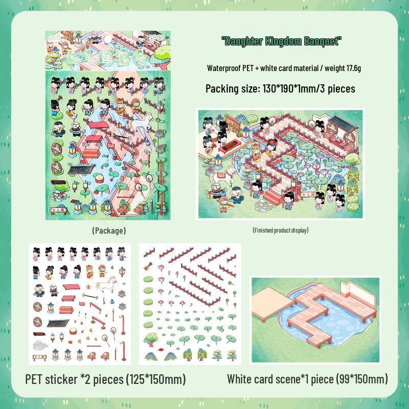 Popular Cartoon Scenery 3D DIY Stickers for Kids