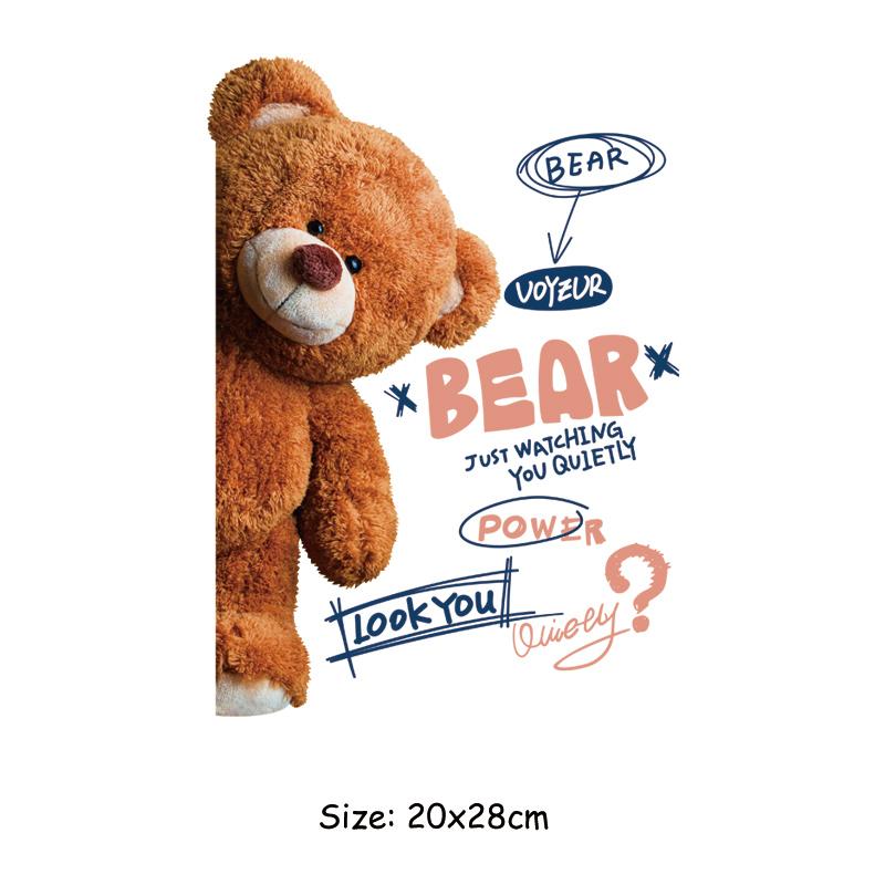 Coole Bären Patch für Kleidung Tier Pirnt Kleidung Aufkleber Diy Parches Ropa T-Shirt Hoodies Hitzepresse Applizierte Eisen auf Patches