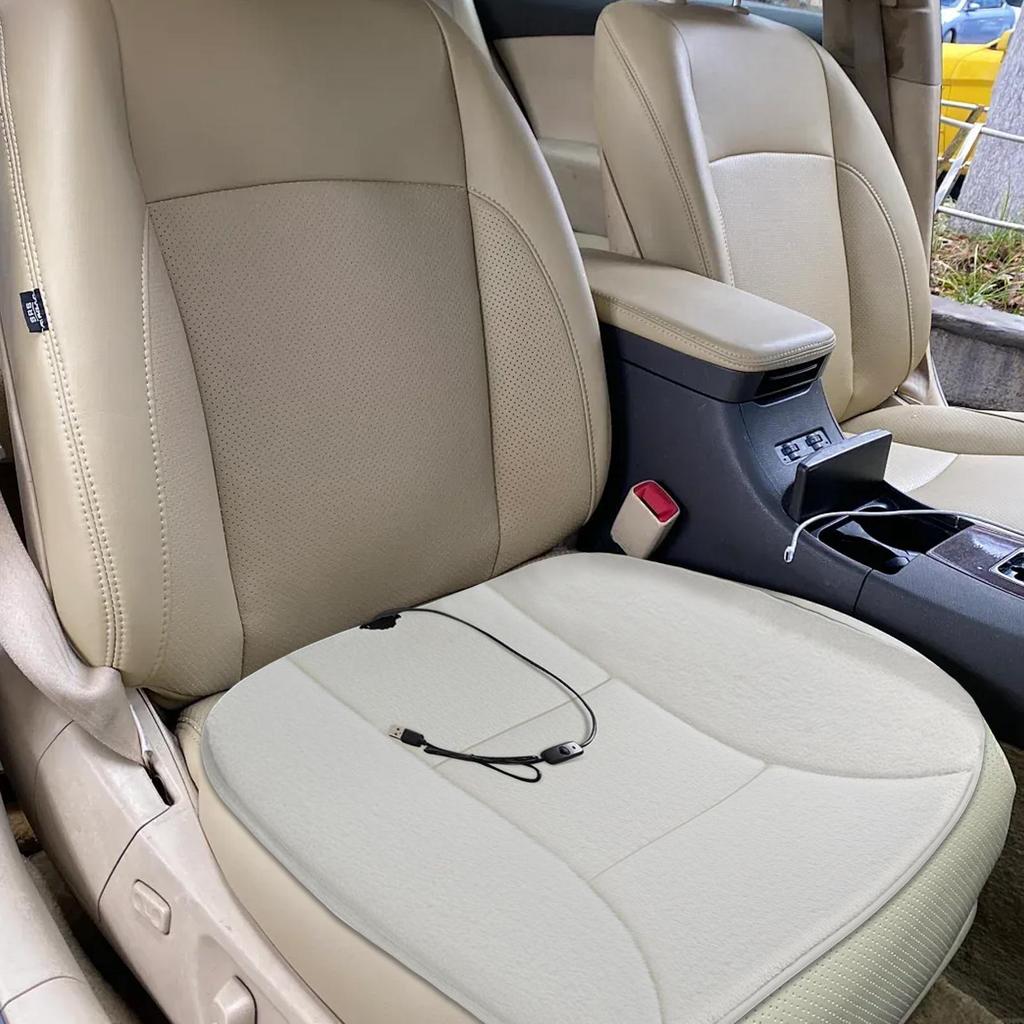Heated Seat Covers 12V Electric USB Rechargeable Breathable Auto Accessory Heated Seat Pad For Winter Vehicle SUV Trucks Van