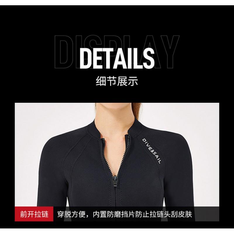 2MM Diving Suit Men's Split Top Long-sleeved Thick Women's Cold-proof Warm Swimming Snorkeling Surfing Wet