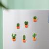6Piece 3D Potted Cactus Magnets Resins Green Succulents Plant Memo Holders For Refrigerator And Whiteboards Decoration