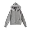 Autumn/Winter Outfit Set: Detachable Fur Collar Hoodie Fleece Jacket & Slim Flare Pants.