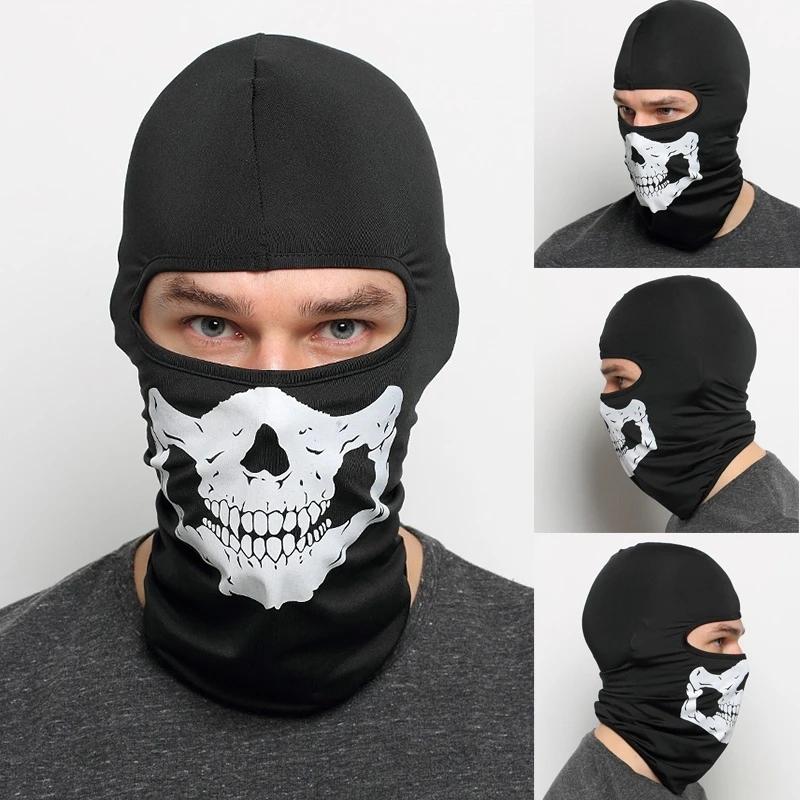 Multifunctional Skeleton Ghost Skull Motorcycle Face Mask Bandana Halloween Polyester Winter Caps Keep Warm Mask Bike for Adult