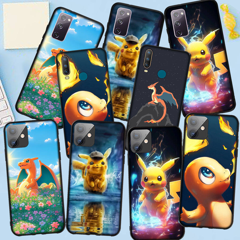 Phone Case for iPhone 17 16 15 Plus Xiaomi Poco F8 F7 X7 X6 M8 C85 C75 C71 Redmi Note 14 12 11 13 Pro Max A4 14C 13C 15C Pikachu Pokemon GO Charmander
