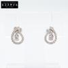 PonteVecchio [Excellent condition] 750 D020 engraved teardrop motif with diamonds earring White goldUsed