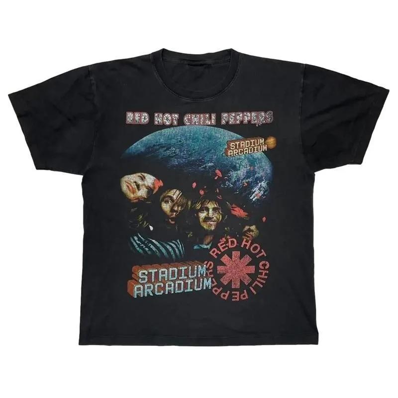 

Hot Sale Red Hot Chili Peppers 80s Retro Style Tshirt Men Women Oversized Cotton Oneck Oversized Harajuku Fashion Summer Tees S