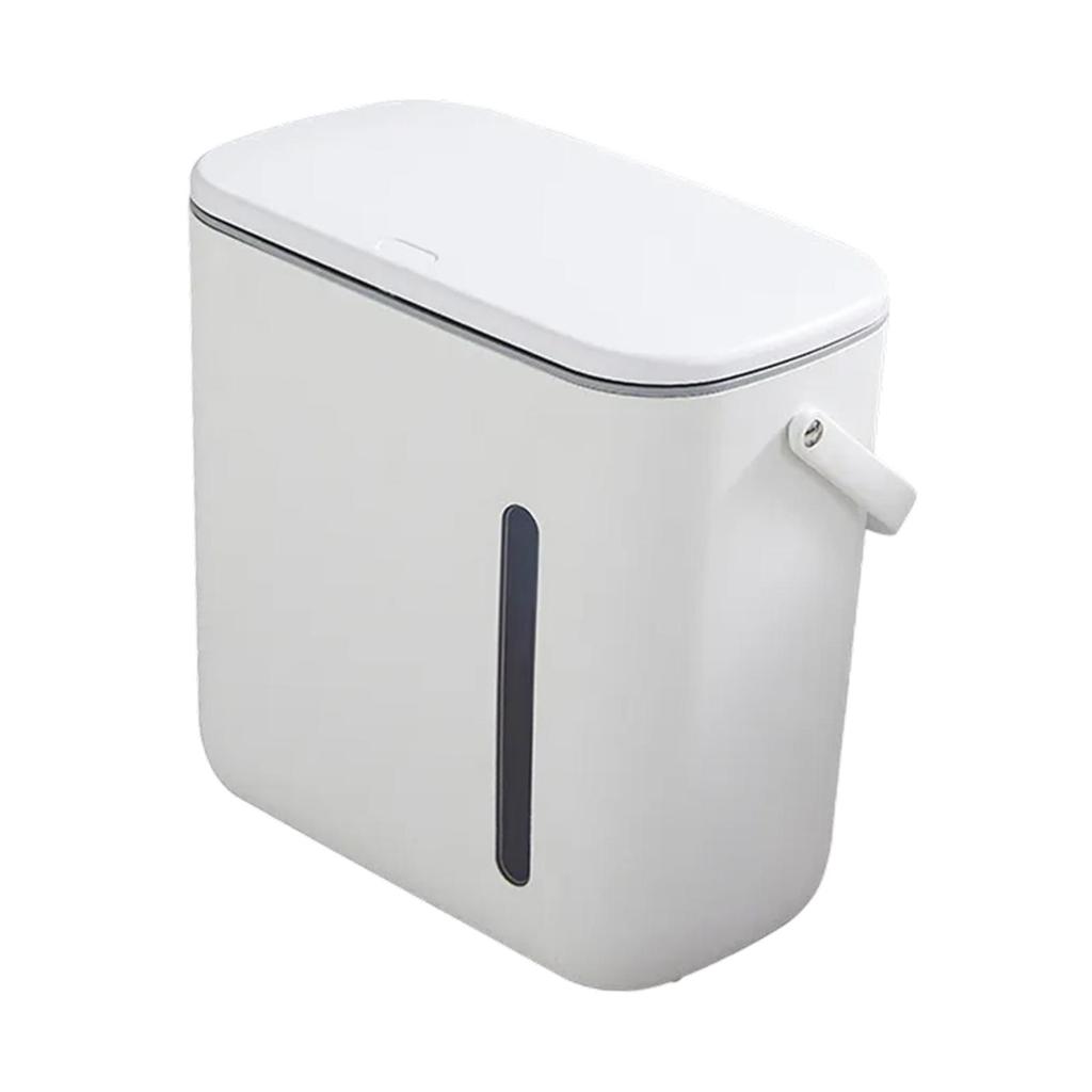 Trash Can with Lid Garbage Bin Container Removable Recycling Waste Double Compartments for