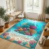 Underwater Coral Paradise Theme Soft Crystal Velvet Rug Custom Name & Text Print Non Slip Floor Rug for Bedroom Living Room