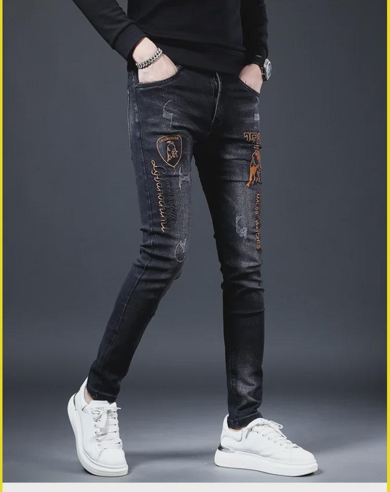 Jeans Elásticos Retro Slim Fit para Hombre 2024 - Pantalones Casuales Estilo Coreano de Primavera y Otoño