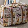 1pc Vintage Fabric Foldable Storage Bag with Strong Zipper and Handle, Space-Saving, for Moving, Travel, Back To School
