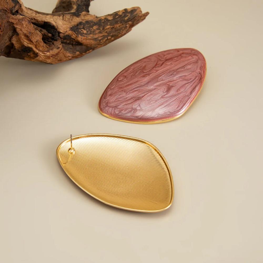 6 Colors Vintage Simple Drip Oil Geometric Multicolor Triangle Stud Earring Women Trendy Style Daily Commuting Wear Ear Jewelry