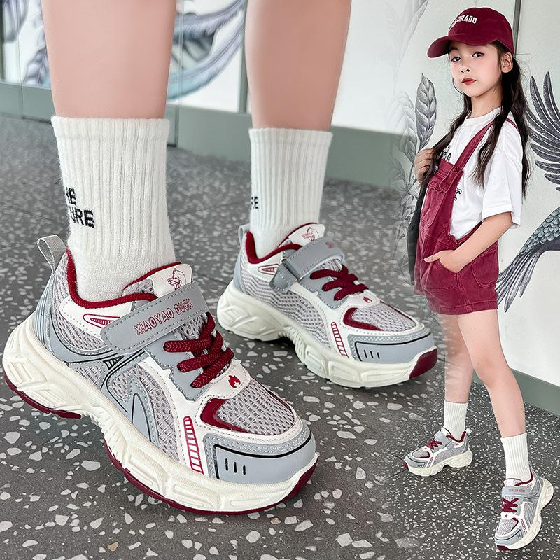 Spring Autumn Kids Mesh Sneakers Boys Girls Breathable Running Shoes Casual Student Sports Footwear For Big Children
