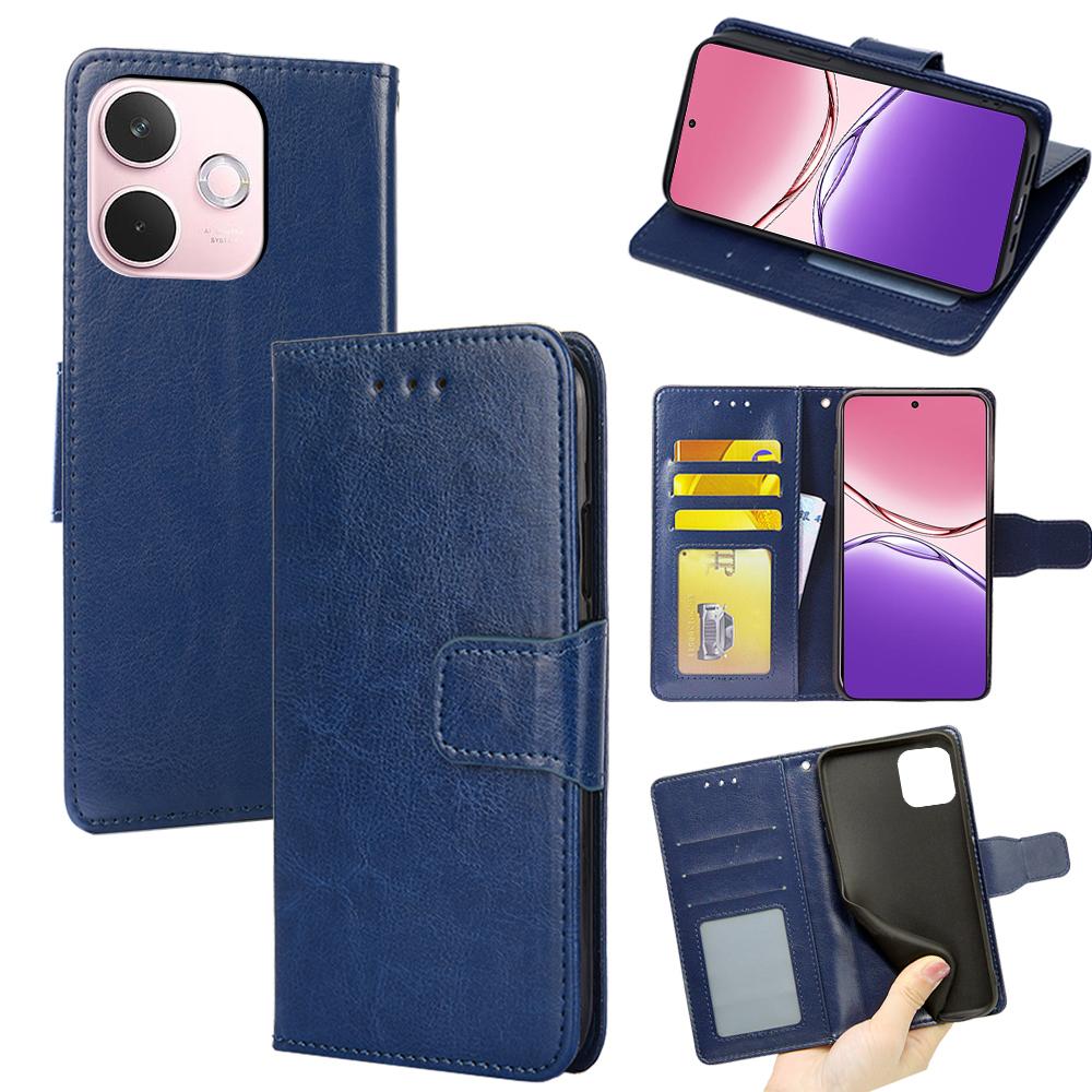 

For Oppo A5 Pro 4G (Global)/5G (Global)/A5 Energy 5G (China) Case Wallet PU Leather+TPU Folding Stand Phone Cover Sapphire