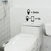 Toilet Sticker Black Label Warning WC Sticker Removable Toilet Stickers Bathroom Toilet Decoration Self-adhesive Wall Stickers Home Decor